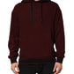 Dolce & Gabbana Burgundy Cotton Plaid Lined Men Hoodie Sweater