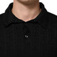 Dolce & Gabbana Black Silk Jacquard DG Polo Shirt T-shirt