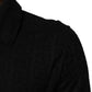 Dolce & Gabbana Black Silk Jacquard DG Polo Shirt T-shirt