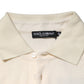 Dolce & Gabbana Ivory Cotton Terry Logo Pocket Polo T-shirt