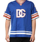 Dolce & Gabbana Blue Cotton DG Logo Mesh Jersey T-shirt