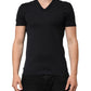 Dolce & Gabbana Black Cotton Plain V-Neck Men Shirt T-shirt
