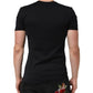 Dolce & Gabbana Black Cotton Plain V-Neck Men Shirt T-shirt