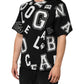 Dolce & Gabbana Black Cotton Letter Print Short Sleeve T-shirt