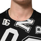 Dolce & Gabbana Black Cotton Letter Print Short Sleeve T-shirt