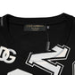 Dolce & Gabbana Black Cotton Letter Print Short Sleeve T-shirt