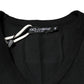Dolce & Gabbana Black Cotton Tattered Logo V-Neck Men T-shirt