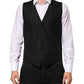 Dolce & Gabbana Black Wool Dress Formal Men Waistcoat Vest