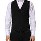 Dolce & Gabbana Black Wool Dress Formal Men Waistcoat Vest