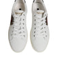 Dolce & Gabbana White Silver Sacred Heart Men Sneakers Shoes