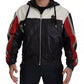 Dolce & Gabbana Black Leather Hooded Blouson Jacket