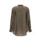 Fendi Brown Silk Pattern Shirt