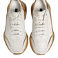 Dolce & Gabbana White Gold DAYMASTER Leather Sneakers Womens Shoes