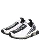 Dolce & Gabbana Black White Slip On Sorrento Sneakers Shoes