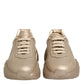 Dolce & Gabbana Gold Leather Daymaster Women Sneaker Shoes