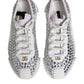 Dolce & Gabbana White NS1 Canvas Leather Embellished Sneakers Shoes