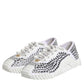 Dolce & Gabbana White NS1 Canvas Leather Embellished Sneakers Shoes