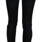 John Galliano Dark Blue Mid Waist Slim Fit Denim Casual Pants Jeans