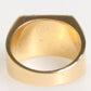 Dolce & Gabbana Gold Tone Brass Signet Square DG Logo Plaque Men Ring