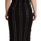 Dolce & Gabbana Black Cady Sleeveless Lace Up Bodycon Dress