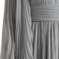 Dolce & Gabbana Light Grey Polyester Pleated Long Maxi Dress