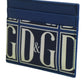 Dolce & Gabbana Blue Calf Leather DG Logo Monogram Card Holder Wallet