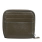 Dolce & Gabbana Military Green Leather Logo Plaque Card Holder Coin Purse Wallet