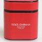 Dolce & Gabbana Red White Calfskin Leather Logo Flip Holder Airpods Case