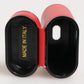 Dolce & Gabbana Red White Calfskin Leather Logo Flip Holder Airpods Case