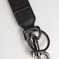 Dolce & Gabbana Black Blue DG Logo Polyester Brass Holder Keychain Keyring