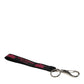 Dolce & Gabbana Black Burgundy Nylon DG Logo Crown Holder Keychain Keyring