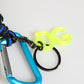 Dolce & Gabbana Blue Yellow Leather Tape String DG Logo Keychain Keyring