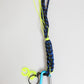 Dolce & Gabbana Blue Yellow Leather Tape String DG Logo Keychain Keyring