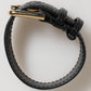 Dolce & Gabbana Black Embossed Leather Gold Buckle Belt Strap Bracelet