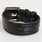 Dolce & Gabbana Black Embossed Leather Gold Buckle Belt Strap Bracelet