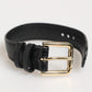 Dolce & Gabbana Black Embossed Leather Gold Buckle Belt Strap Bracelet
