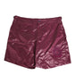 Dolce & Gabbana Burgundy Polyester Logo Embossed Crest Swimwear
