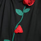 Dolce & Gabbana Black Wool Sleeveless Rose Applique Dress