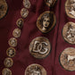 Dolce & Gabbana Burgundy Silk Coin Print Men Boxer Short Swimwear