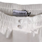 Dolce & Gabbana White Silk Satin Elastic Men Boxer Short Swimwear