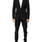Dolce & Gabbana Dark Blue Cotton Men Jacket Coat Blazer Suit