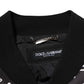 Dolce & Gabbana Black White Bandana Print Bomber Jacket