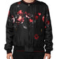 Dolce & Gabbana Black Red Floral Silk Bomber Blouson Jacket