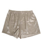 Dolce & Gabbana Beige Silk Satin Elastic Men Boxer Short Swimwear