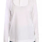 Dolce & Gabbana White Cotton Longsleeve Collared Blouse