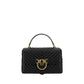 PINKO Black Calf Leather Bos Taurus Handbag