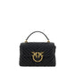 PINKO Black Calf Leather Bos Taurus Handbag