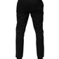 Dolce & Gabbana Black Cotton Tapered Men Formal Trousers Pants