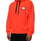 Dolce & Gabbana Red Fluorescent Polyester Logo Patch Hoodie Sweater