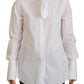 Dolce & Gabbana White Cotton Collared Long Sleeves Formal Top